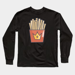 Hand Drawn French Fries Potatoes Fast Food Long Sleeve T-Shirt